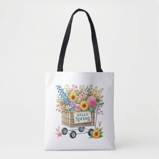 Tote-Spring Floral Kranz-Tasche (Vorderseite)