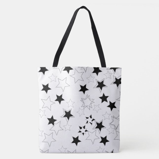 Tote Tag Black & White Stars (Vorderseite)