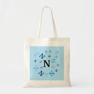 Tote Tag - Jumbled Letters in Blues Tragetasche