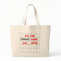 Tote Tasche Beige alle Zeichen stimmen Grafik