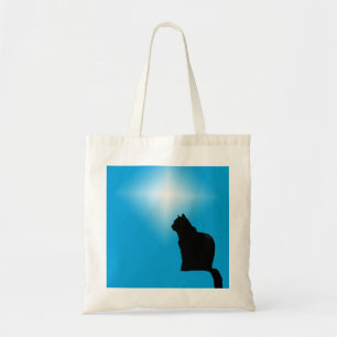Tote Tasche - Black Cat Silhouette und Star