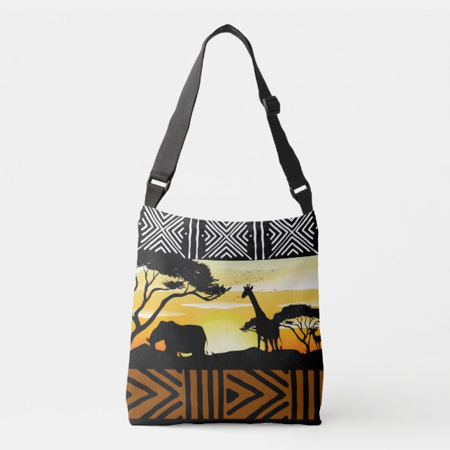 Tote-Tasche für die afrikanische Safari-Szene Tragetaschen Mit Langen Trägern (Vorderseite)