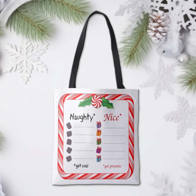 Tote Tasche für Naughty oder Nizza (Simplify your Christmas shopping in one bag. The Naughty get COAL and the nice ones get PRESENTS!)