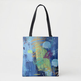 Tote Tasche im blauen Design der Unterwasserhöhle