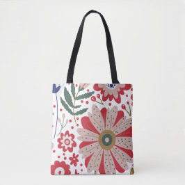 Tote Tasche, lebhafte Reds, inspirierte Natur
