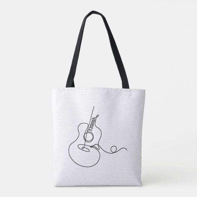 Tote Tasche: Line Art (Gitarre) (Rückseite)