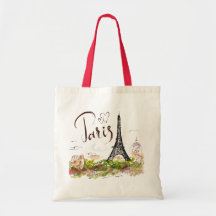 Tote Tasche mit einem Druck des Eiffelturms. Paris