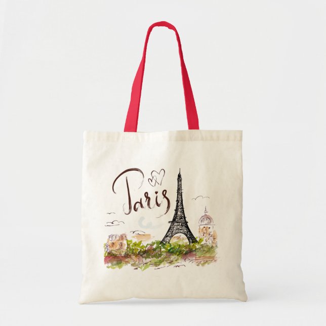 Tote Tasche mit einem Druck des Eiffelturms. Paris (Vorne)