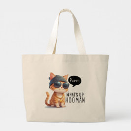 Tote Tasche mit Hipster Cat Design Bleibe Humble