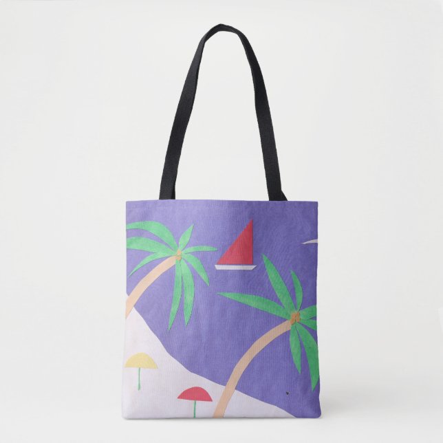 Tote Tasche mit Inselszene (Vorderseite)