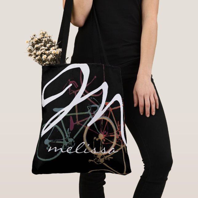 Tote Tasche mit Name & Bikes (Von Nahem)