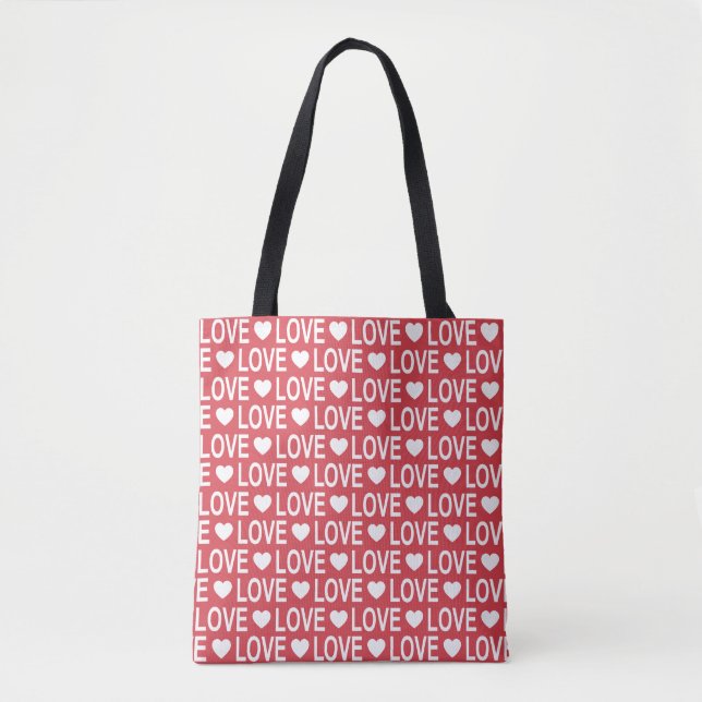Tote-Tasche mit weißer Liebe (Vorderseite)