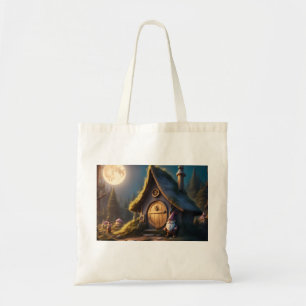 Tote Tasche mit zauberhaftem Gnome Cabin Moon