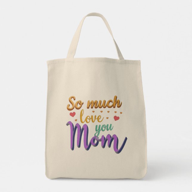 Tote Tasche, so viel Liebe Sie Mama Tragetasche (Rückseite)
