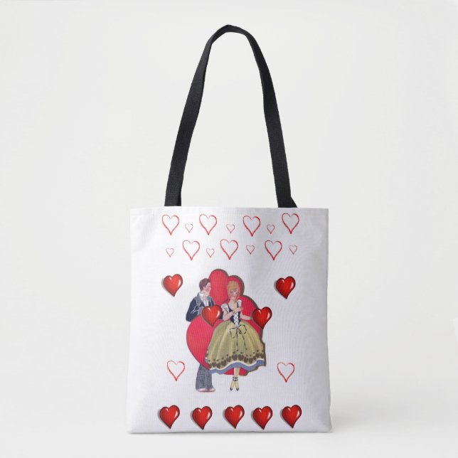 Tote Tasche Valentinstag Liebe Herzen (Vorderseite)