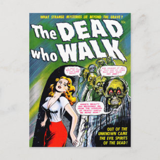 Tote zu Fuß - Vintager Zombie-Horror Postkarte