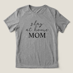 Töte-zu-Hause-Mama-Minimalist-Heather-Grey-T-Shirt Tri-Blend Shirt
