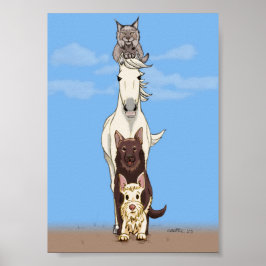 Totem der Begleiterin - farbiges Poster