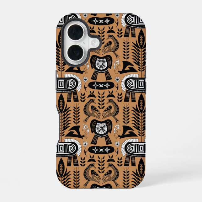 Totem des Kulturerbes - Muster für afrikanische St iPhone 16 Hülle (Rückseite)