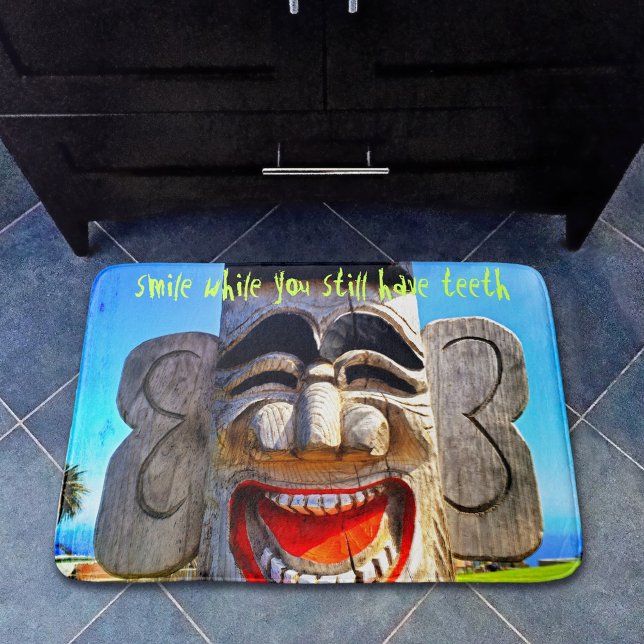 Totem-Fotografie-Lächeln Quote Typografie Badematte (Von Creator hochgeladen)