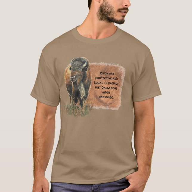 Totem-Geist-Guide Bison, Buffalo T-Shirt (Vorderseite)