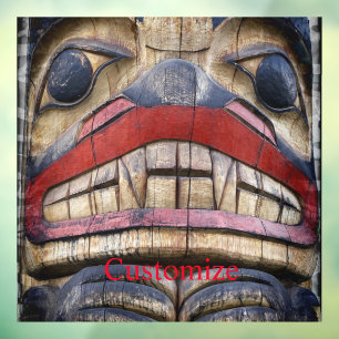 Totem Pole Face Thunder_Cove Fensteraufkleber