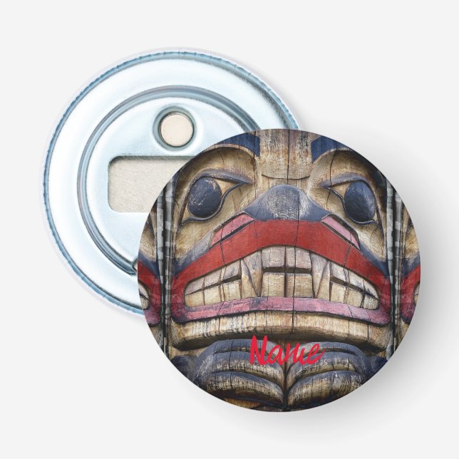 Totem Pole Face Thunder_Cove Flaschenöffner (Vorderseite)