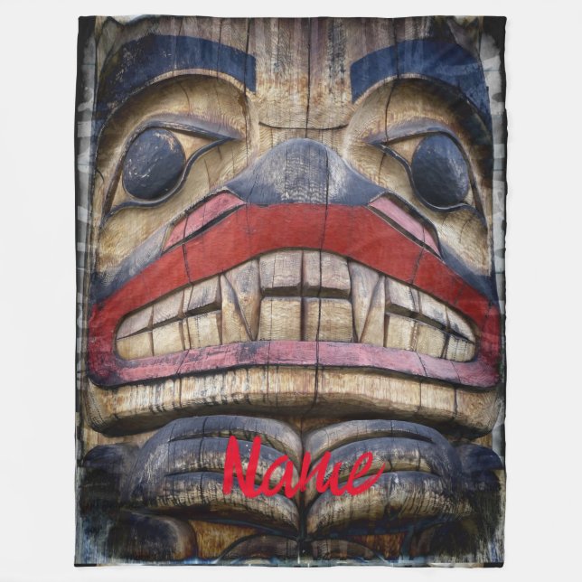 Totem Pole Face Thunder_Cove Fleecedecke (Vorderseite)