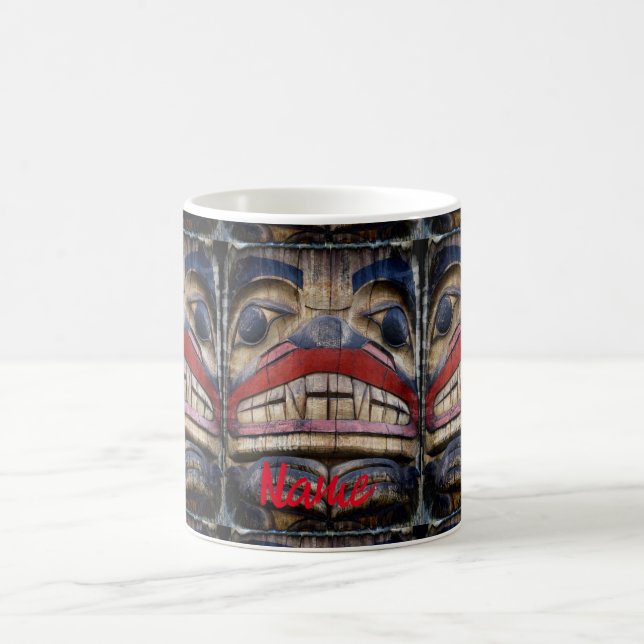 Totem Pole Face Thunder_Cove Kaffeetasse (Mittel)