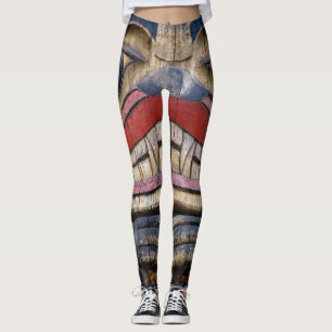 Totem Pole Face Thunder_Cove Leggings