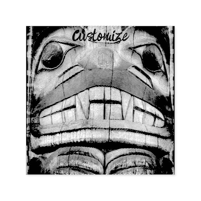 Totem Pole Face Thunder_Cove Permastempel (Design)