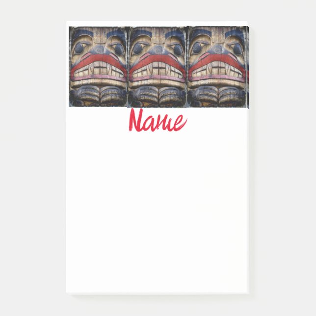 Totem Pole Face Thunder_Cove Post-it Klebezettel (Vorderseite)