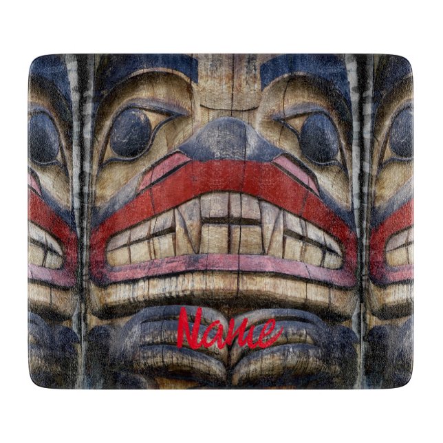 Totem Pole Face Thunder_Cove Schneidebrett (Vorderseite)
