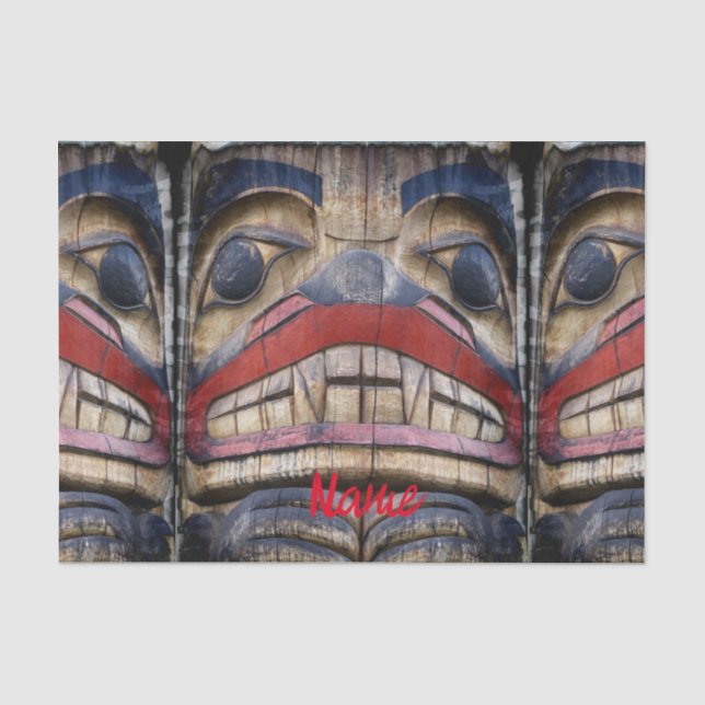 Totem Pole Face Thunder_Cove Seidenpapier (Vorderseite)