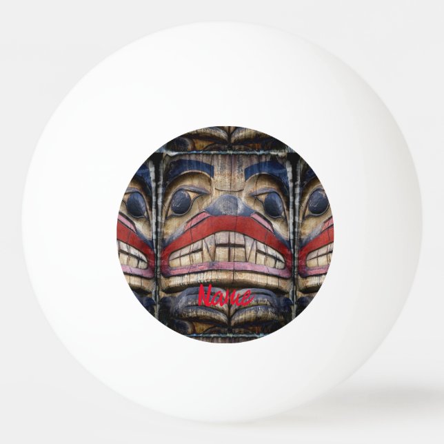 Totem Pole Face Thunder_Cove Tischtennisball (Vorderseite)