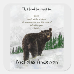 Totem-Tier-Geist-Buchzeichen Quadratischer Aufkleber