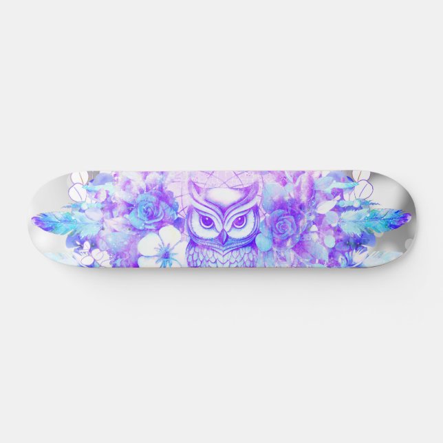 Totem Totem Dreamcatcher Blumenzauber Lila Grau Skateboard (Horizontal)