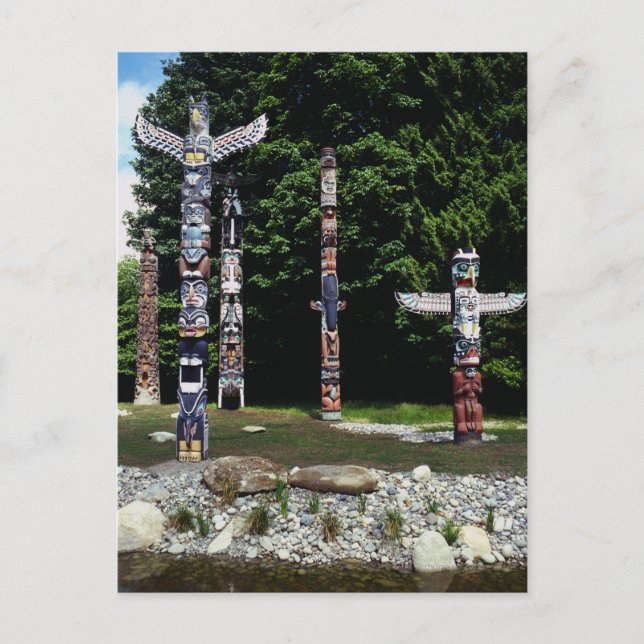 Totem, Vancouver, Britisch-Kolumbien Postkarte (Vorderseite)
