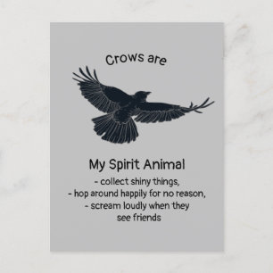 Totem von Fuchs Crows Bird Spirit Animal Spaß Postkarte