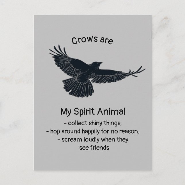 Totem von Fuchs Crows Bird Spirit Animal Spaß Postkarte (Vorderseite)