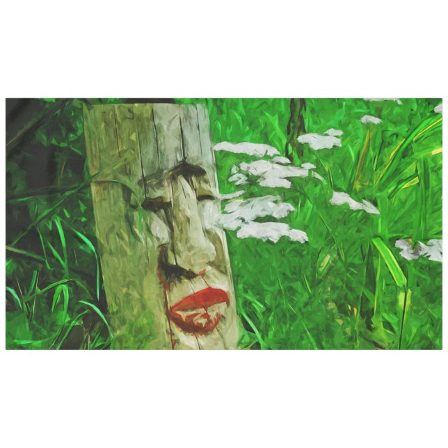 Totem von rotem Lippenstift unter den Wildblumen Tischdecke (Vorderseite (Horizontal))