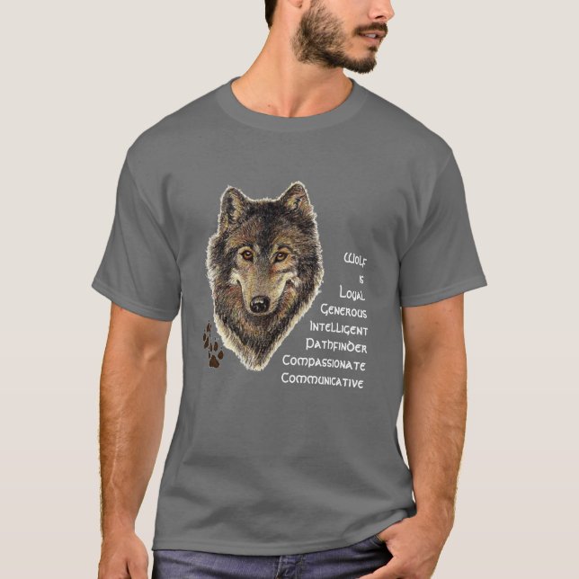 Totem Wolf, Tierführer Inspirationszeichen T-Shirt (Vorderseite)