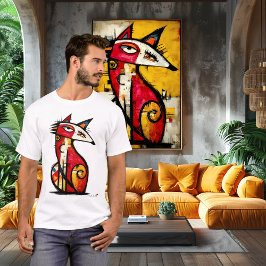 Totemic Fox – Abstract Tribal Symbol T-Shirt
