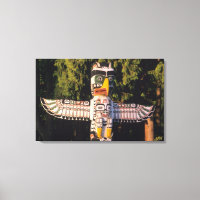 Totempfahl in Vancouver, Kanada.