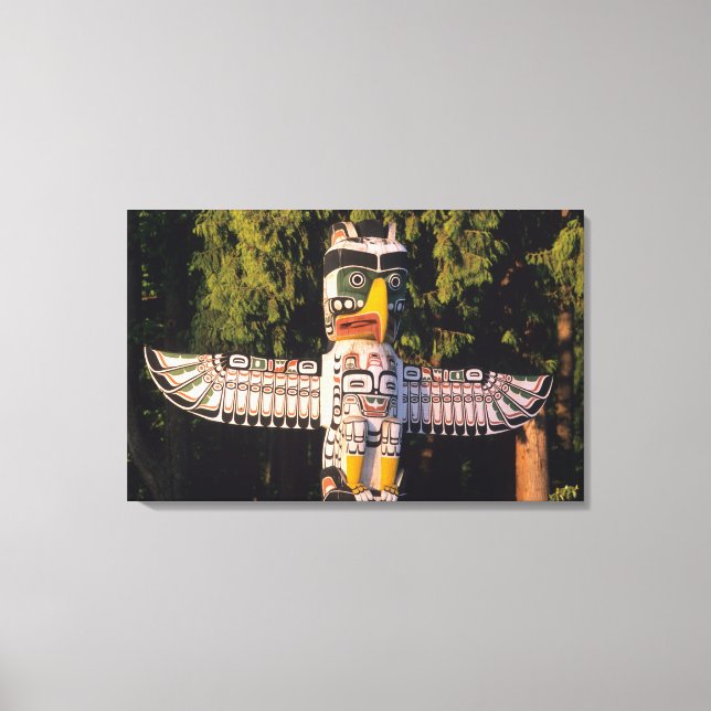 Totempfahl in Vancouver, Kanada. Leinwanddruck (Vorderseite)