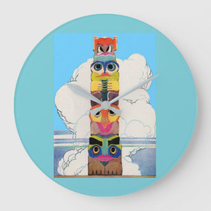 Totempol der 1920er große wanduhr