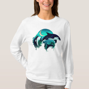 Tötende Wale Kühle Blaue Natur-Illustration T-Shirt