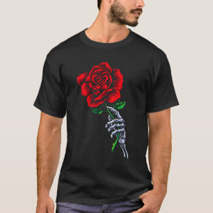 Totenhand mit Rose _ Ästhetische rote Blume T-Shirt