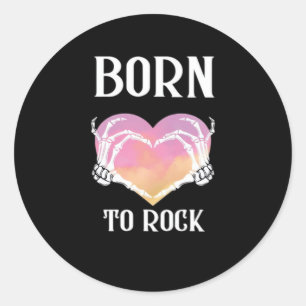 Totenhandschrift Herz Grafik Minimalstil Runder Aufkleber