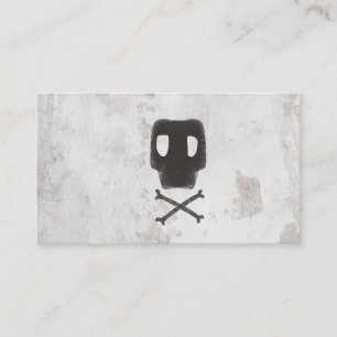Totenkopf abgenutzt handgefertigt Knochen Visitenkarte